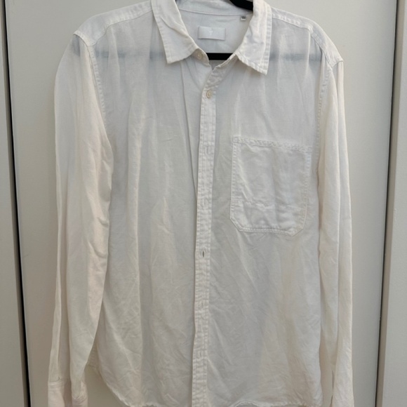 Men's 7 For All Mankind White Button Down Long Sleeve Size L - Picture 1 of 4